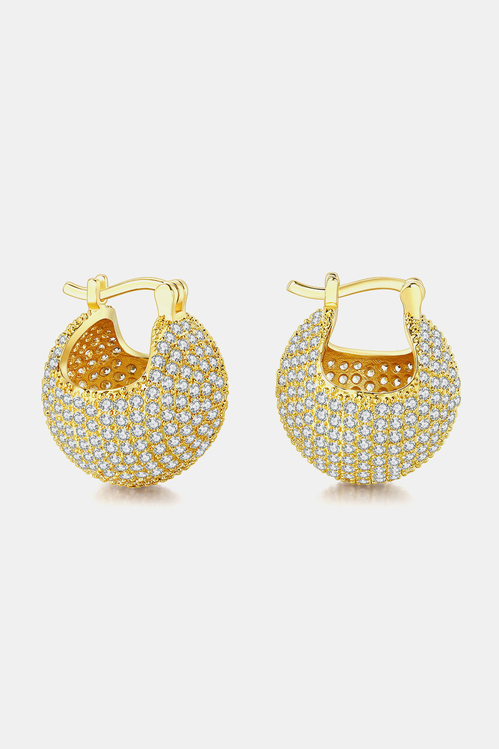 Inlaid Cubic Zirconia Brass Earrings - Flyclothing LLC