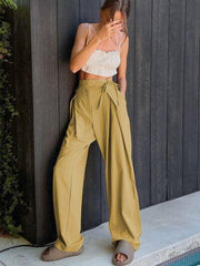 Tied High Waist Wide Leg Pants - Trendsi