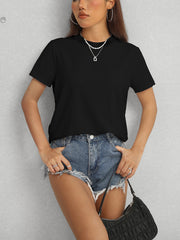 Round Neck Short Sleeve T-Shirt - Flyclothing LLC