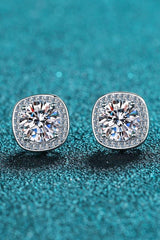 Let Me Love You 1 Carat Moissanite Stud Earrings - Trendsi