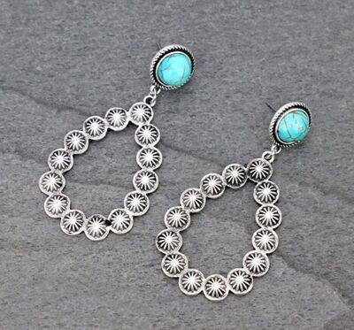 Artificial Turquoise Teardrop Earrings - Flyclothing LLC