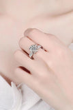 Moissanite Floral 18K Platinum-Plated Ring - Flyclothing LLC