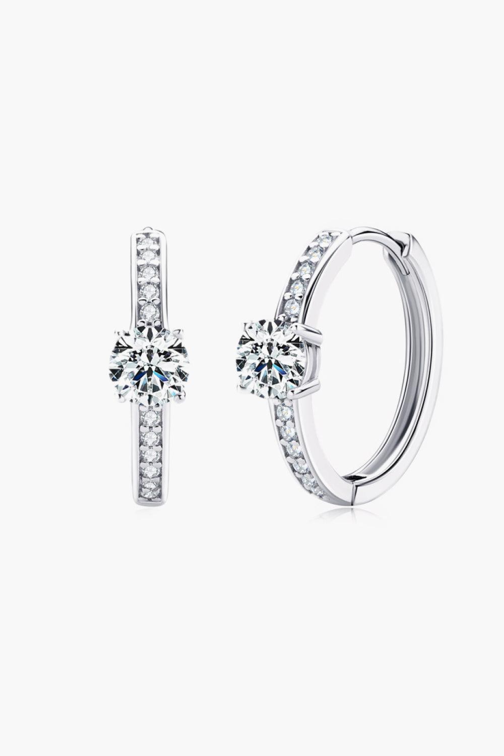 Carry Your Love 1 Carat Moissanite Platinum-Plated Earrings - Flyclothing LLC