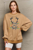 Simply Love Full Size MERRY AND BRIGHT Graphic Sweatshirt - Flyclothing LLC