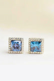 925 Sterling Silver 4 Carat Moissanite Square Earrings - Flyclothing LLC