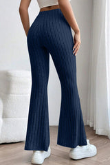 Basic Bae Full Size Ribbed High Waist Flare Pants - Flyclothing LLC