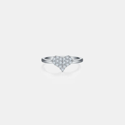 Moissanite 925 Sterling Silver Heart Ring - Flyclothing LLC