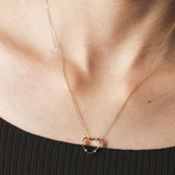 Heart Inlaid Zircon Spring Ring Closure Necklace - Flyclothing LLC