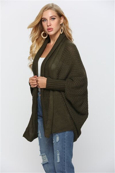 Open Front Batwing Sleeve Cardigan - Flyclothing LLC