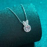 1 Carat Moissanite Rabbit Ears Shape Pendant Necklace - Flyclothing LLC