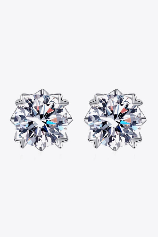 925 Sterling Silver 4 Carat Moissanite Stud Earrings - Trendsi