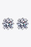 925 Sterling Silver 4 Carat Moissanite Stud Earrings - Flyclothing LLC