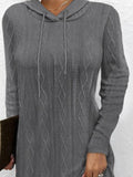 Drawstring Hooded Sweater Dress - Trendsi