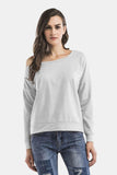 Cold-Shoulder Asymmetrical Neck Sweatshirt - Flyclothing LLC