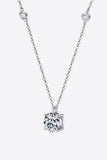 2 Carat Moissanite 4-Prong 925 Sterling Silver Necklace - Flyclothing LLC