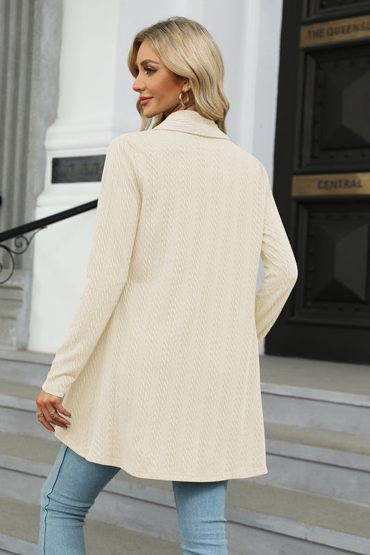 Open Front Long Sleeve Cardigan - Flyclothing LLC