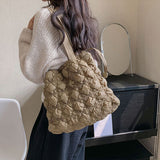 Drawstring Quilted Shoulder Bag - Flyclothing LLC