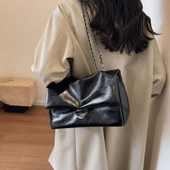 Textured PU Leather Shoulder Bag - Flyclothing LLC