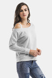 Cold-Shoulder Asymmetrical Neck Sweatshirt - Flyclothing LLC