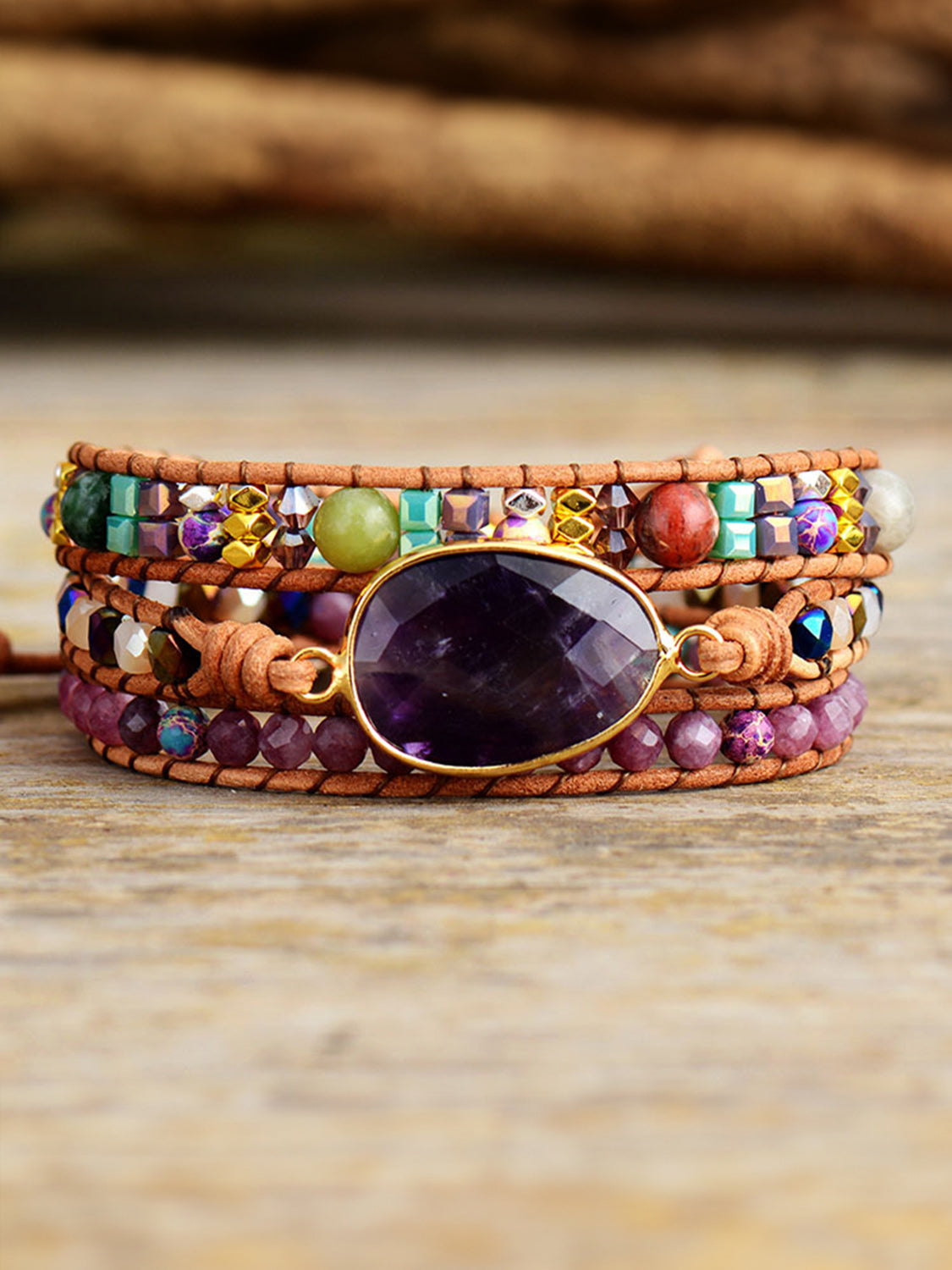 Triple-Layer Amethyst Bracelet - Flyclothing LLC