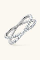 Moissanite 925 Sterling Silver Crisscross Ring - Flyclothing LLC