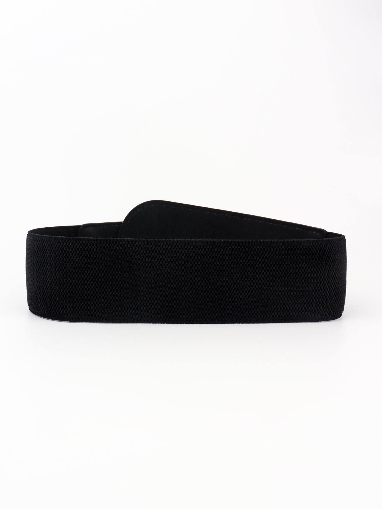 PU Elastic Wide Belt with Alloy Buckle - Flyclothing LLC