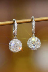 Moissanite Round Drop Earrings - Flyclothing LLC