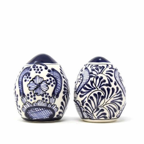 Encantada Handmade Pottery Spice Shakers, Blue Flower - Encantada