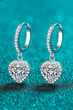 2 Carat Moissanite Heart-Shaped Drop Earrings - Flyclothing LLC