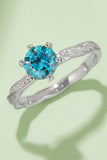 1 Carat Moissanite Contrast 925 Sterling Silver Ring - Flyclothing LLC