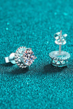 1 Carat Moissanite Rhodium-Plated Round Stud Earrings - Flyclothing LLC