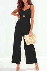 Smocked Spaghetti Strap Wide Leg Jumpsuit - Flyclothing LLC