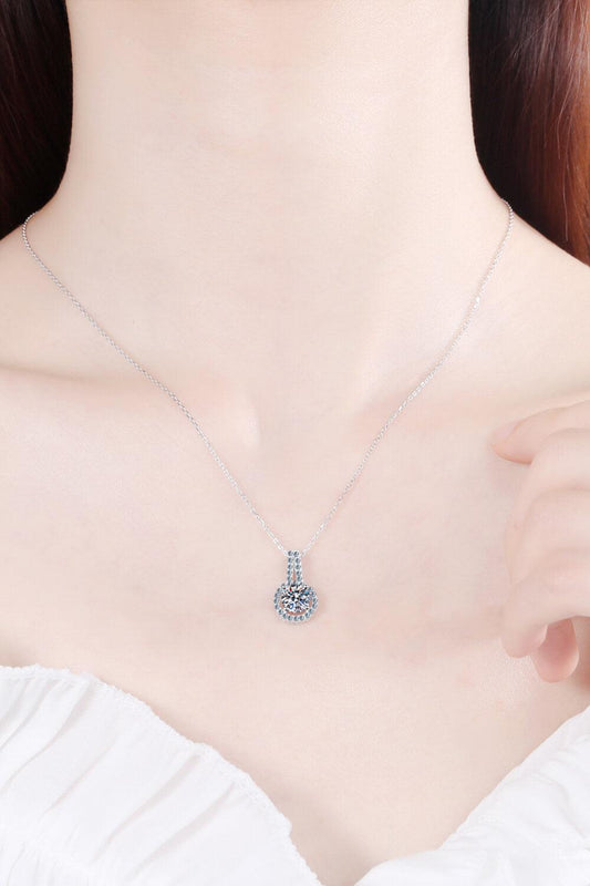 Build You Up Moissanite Round Pendant Chain Necklace - Flyclothing LLC