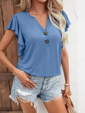 Notched Cap Sleeve T-Shirt - Flyclothing LLC