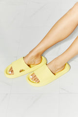 MMShoes Arms Around Me Open Toe Slide in Yellow - Flyclothing LLC