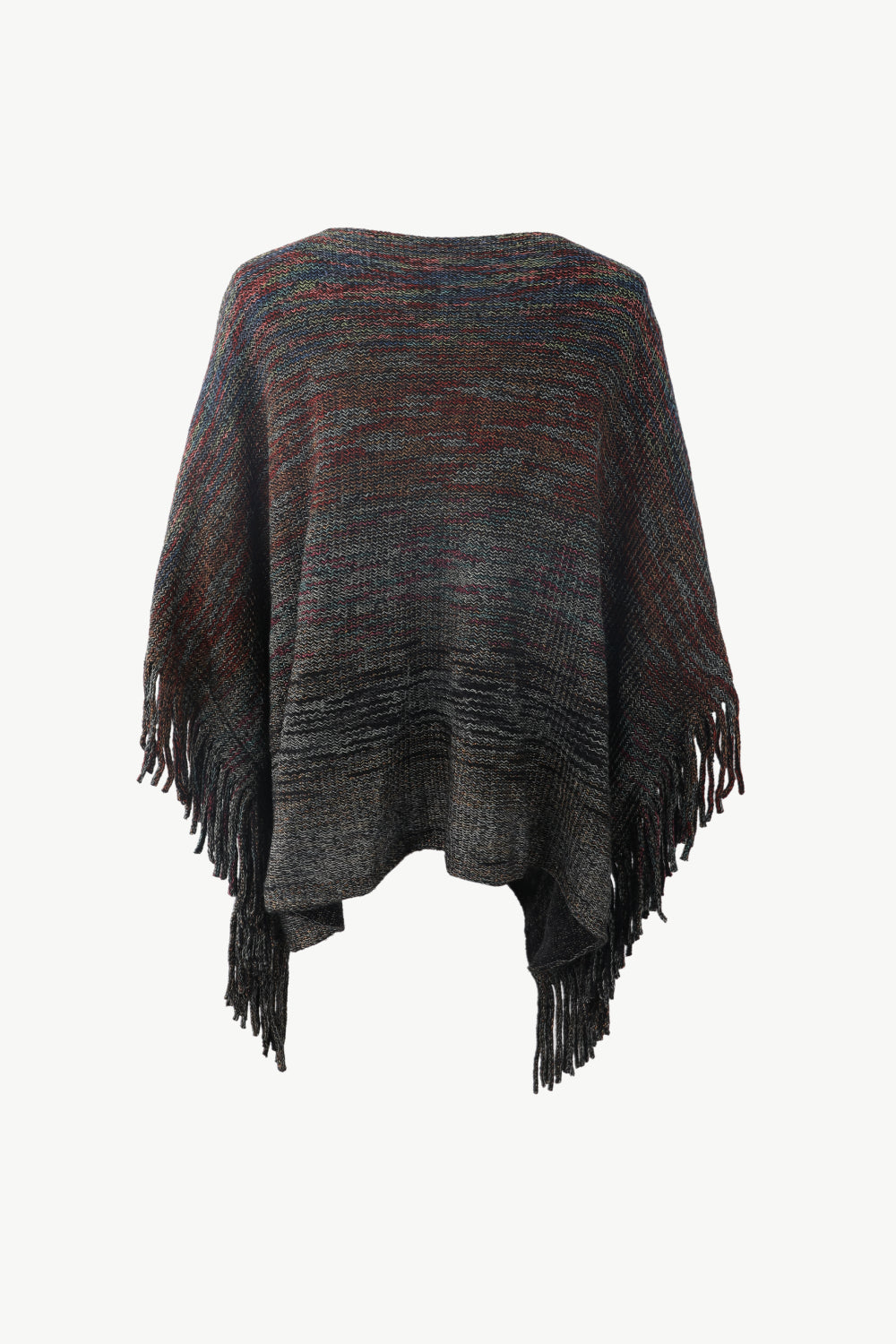 Round Neck Fringe Detail Sleeve Poncho – Flyclothing LLC