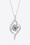 Platinum-Plated 1 Carat Moissanite Pendant Necklace - Flyclothing LLC