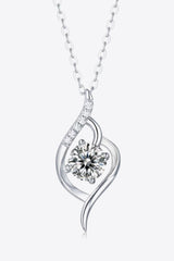 Platinum-Plated 1 Carat Moissanite Pendant Necklace - Flyclothing LLC