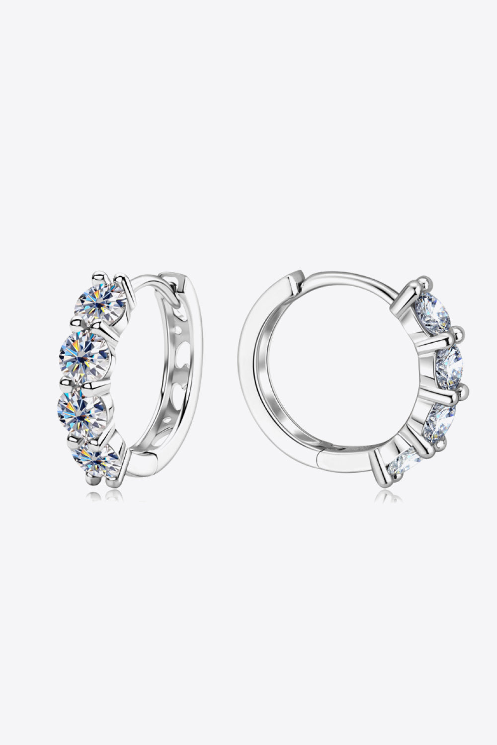 2.4 Carat Moissanite Huggie Earrings - Flyclothing LLC