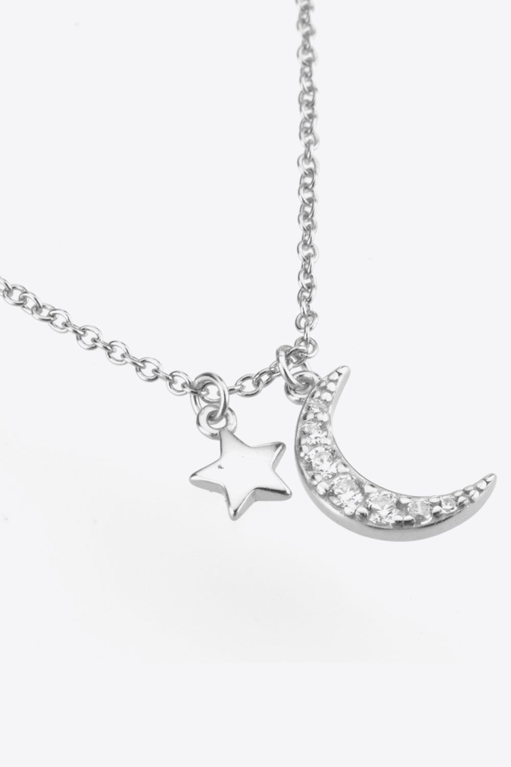 Zircon Star and Moon Pendant Necklace - Flyclothing LLC