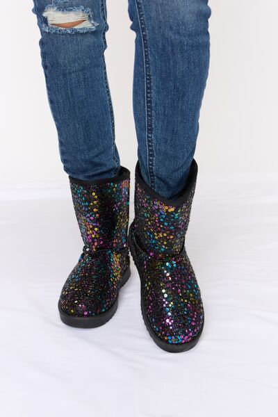 Forever Link Sequin Thermal Flat Boots - Flyclothing LLC