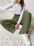 Ribbed High Waist Pants - Flyclothing LLC