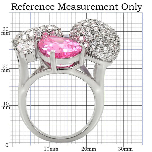 Alamode Rhodium Brass Ring with AAA Grade CZ in Multi Color - Flyclothing LLC