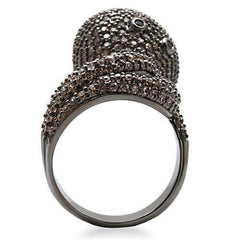 Alamode Ruthenium Brass Ring with AAA Grade CZ in Multi Color - Alamode