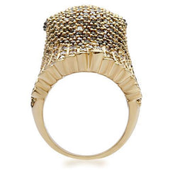 Alamode Gold+Ruthenium Brass Ring with AAA Grade CZ in Multi Color - Flyclothing LLC