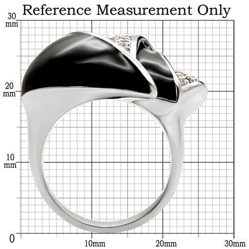 Alamode Rhodium Brass Ring with AAA Grade CZ in Clear - Flyclothing LLC