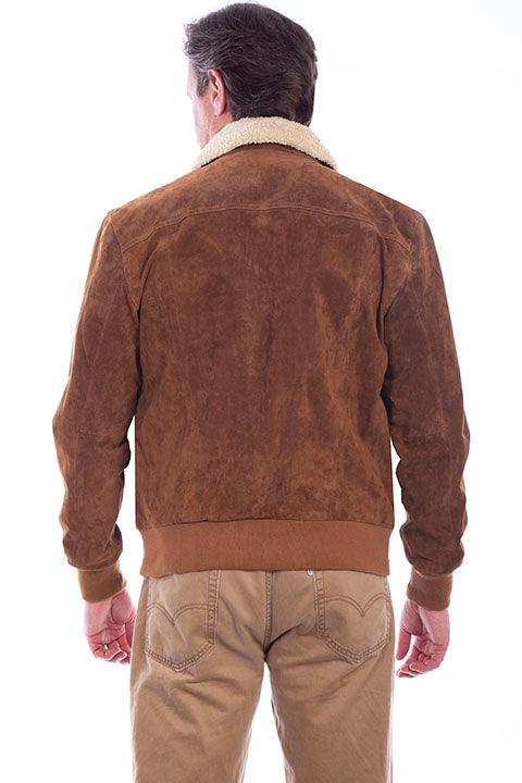 Scully Leather 100% Leather Cafe Brown Men's Zip Front Jacket - Flyclothing LLC