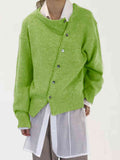 Dropped Shoulder Buttoned Cardigan - Flyclothing LLC