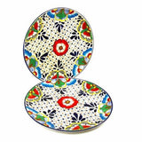 Dinner Plates 11.8in - Dots and Flowers, Set of Two - Encantada - Flyclothing LLC