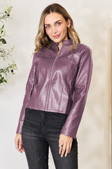 Mock Neck Zip Up Jacket - Flyclothing LLC